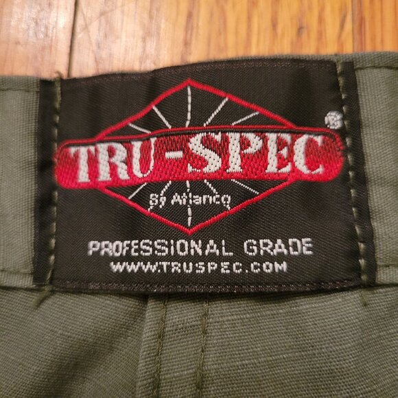 Tru Spec Professional Grade Cargo Pants 2XL Long Olive Green Durable Adjustable - Picture 3 of 9